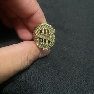14k Solid Gold Money Sign Ring “$”